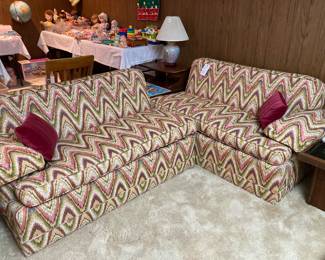 vintage two-piece corner sofa