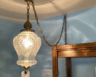 heavy glass swag lamp