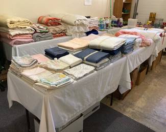 linens, blankets, bedding, etc