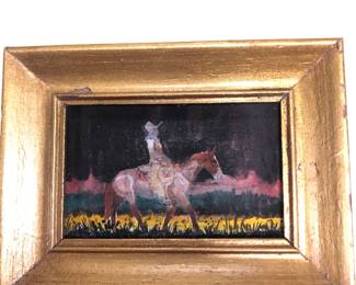 Very small Cowboy watercolor