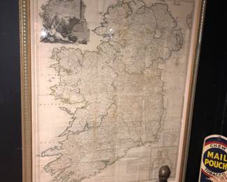 Huge antique map of Ireland: antique wall map titled A Map of the Kingdom of Ireland by cartographer John Rocque ca. 1794