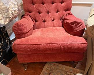 Chair w brass caster feet
