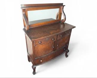 Antique claw foot tiger oak sideboard