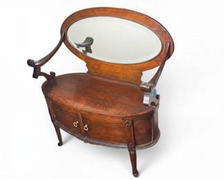 Antique oak parlor seat