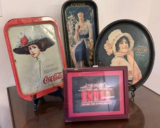 Vintage metal Coca-Cola trays