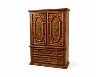 10 SpanishRevivalOakGentlemansArmoireChest