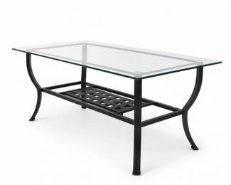 6 GlassTopMetalCoffeeTablewithShelf