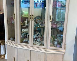 White Washed Oak Lighted China Cabinet $95.00