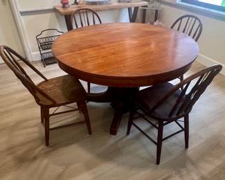 Antique Arts & Crafts Oak Table and 4 Oak Chairs $250.00