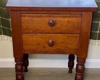 Antique Cherry 2 Drawer Sheraton Side/End Table $175.00