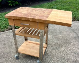 IKEA BEKVÄM Kitchen Cart with Butcher Block Top and Drop Leaf $65.00