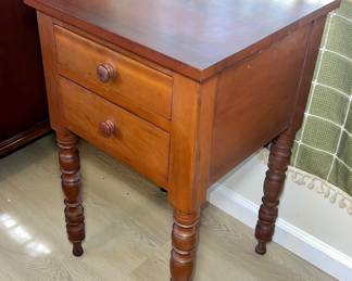 Antique Cherry 2 Drawer Sheraton Side/End Table $175.00