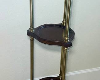 Mahogany, Brass, Marble Decorator Pedestal $100.00