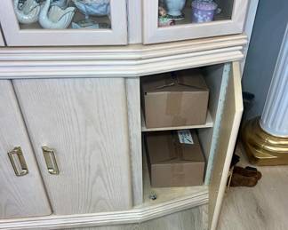 White Washed Oak Lighted China Cabinet $95.00