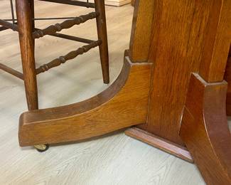 Antique Arts & Crafts Oak Table and 4 Oak Chairs $250.00