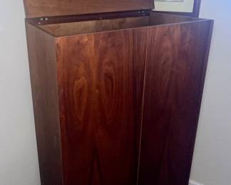 Vintage MCM Rosewood Chart/Map/Poster Art/Scroll Storage Cabinet $125.00