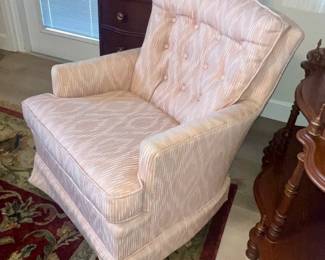 Vintage Upholstered Swivel Arm Chair $35.00