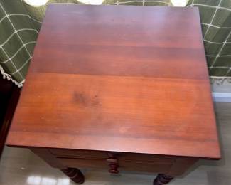 Antique Cherry 2 Drawer Sheraton Side/End Table $175.00