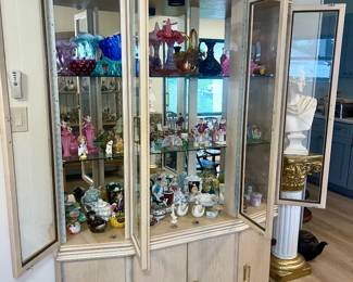 White Washed Oak Lighted China Cabinet $95.00