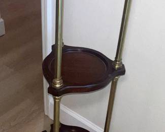 Mahogany, Brass, Marble Decorator Pedestal $100.00