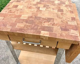 IKEA BEKVÄM Kitchen Cart with Butcher Block Top and Drop Leaf $65.00