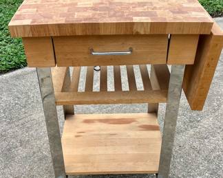IKEA BEKVÄM Kitchen Cart with Butcher Block Top and Drop Leaf $65.00