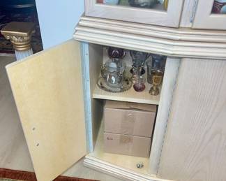 White Washed Oak Lighted China Cabinet $95.00
