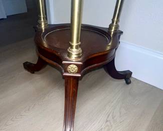 Mahogany, Brass, Marble Decorator Pedestal $100.00