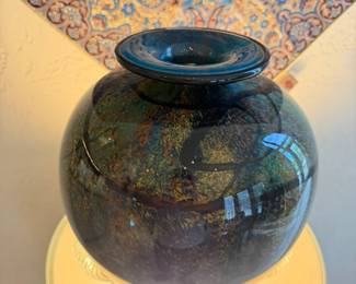 Newt Grover Studio art glass vase from Santa Fe Gallery