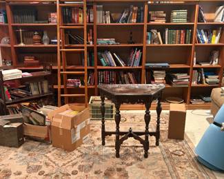 Bookshelves w/ rolling ladder