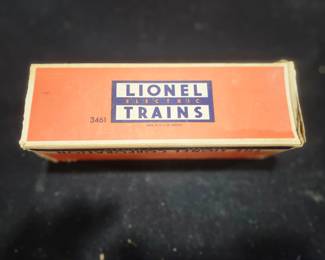 EstateSales.net Description  Lionel No. 3461 Automatic Lumber Car (1948-1957) – Postwar O Gauge. New Old Stock and estate fresh in its original Lionel factory box. Collector-grade operating freight car designed to automatically unload its lumber cargo on compatible Lionel layouts. Exceptional condition and a desirable addition to any postwar Lionel collection. $175 plus actual shipping costs or local pickup available.