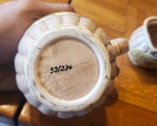 Vintage Ceramic Measuring Cup Set – Rustic Basket Weave Design (Set of 3)  Charming vintage ceramic measuring cup set featuring a rustic basket weave design with embossed handles and hand-painted measurement markings. Includes 1 Cup, 1/2 Cup, and 1/4 Cup sizes. These decorative yet functional measuring cups are perfect for farmhouse kitchens, country décor, baking enthusiasts, or vintage pottery collectors.  Crafted with a warm brown and cream glaze, this attractive three-piece set displays beautifully on open shelving or in a rustic kitchen.  Features:  Complete 3-piece measuring cup set Includes 1 Cup, 1/2 Cup, and 1/4 Cup Rustic basket weave design Brown and cream glazed finish Decorative and functional Mold number: 53/234  Condition: Good vintage condition with normal age-related crazing and light wear. No major chips or cracks visible. Please review all photos.  Estate Sale Price  $25.00  Shipping  Buyer pays actual shipping. Local pickup is also available.