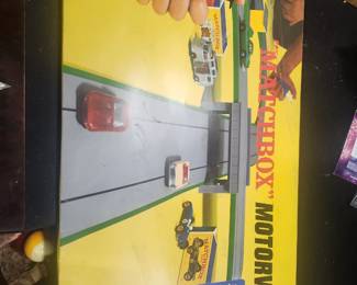 Vintage Matchbox Motorway No. P by Lesney Products, England (1969-1971). New Old Stock estate find complete with original box, Styrofoam insert, controller, power unit, road sections, decals, instructions and packing materials. Exceptional collector condition. $395 plus actual shipping costs or local pickup.