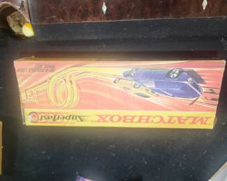 Vintage Matchbox Superfast SF-4 Double Loop Race Set by Lesney Products, England (circa 1970s). Includes original box, track pieces, accessories and Matchbox Superfast cars. Estate fresh and in very good vintage condition. A great collectible for Matchbox enthusiasts. $175 plus actual shipping costs or local pickup.