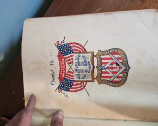 Holman Promoters’ Edition Parallel Bible, early 1900s. Authorized and Revised Versions in side‑by‑side columns. Heavy embossed cover, worn edges, solid binding. Value $35–$60.