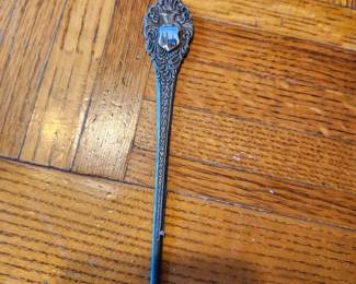 Vintage metal letter openers sold as a group. Includes ornate designs, figural handles, Norway marked piece, lion motif, and decorative blades. Mixed metals, all with detailed craftsmanship. Condition as shown. Buyer pays shipping or local pick up. Price $25 for the group.