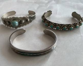 Three Silvertone Bracelets