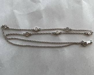 14k White Gold and Diamond Necklace