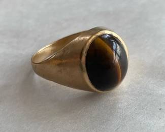 10k Gold Tigers Eye Ring