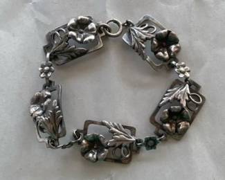 Sterling Silver Floral Bracelet