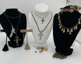 Metal Religious Jewelry With Crosses And Cherubs