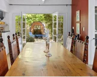 Dining Table  Six Leather Chairs