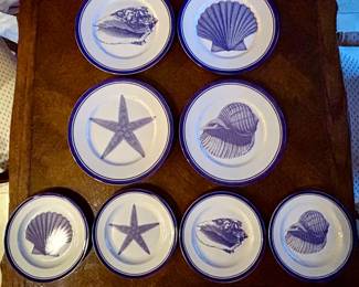 Seashells Stoneware Plate Set