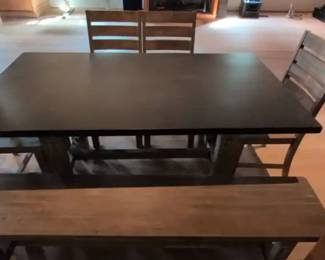 Rustic Dining WChairs  Bench