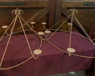 Pair of Rustic Candelabra Chandeliers