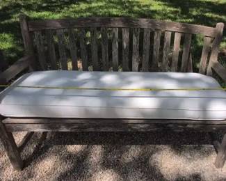 Teak Bench With Custom Cushion