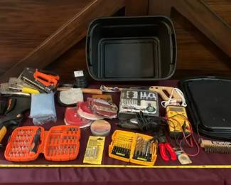 Assorted Tools Lot with Storage