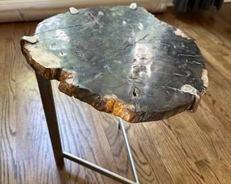 Petrified wood small side table