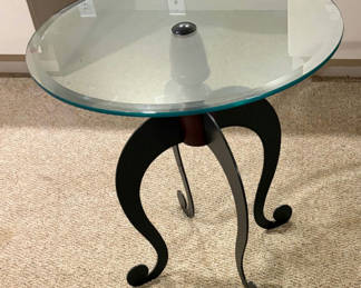 Lot 14: Glass Top End Table