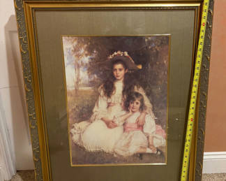 Lot 43: Framed Bassett Fine Art Print of Two Girls
